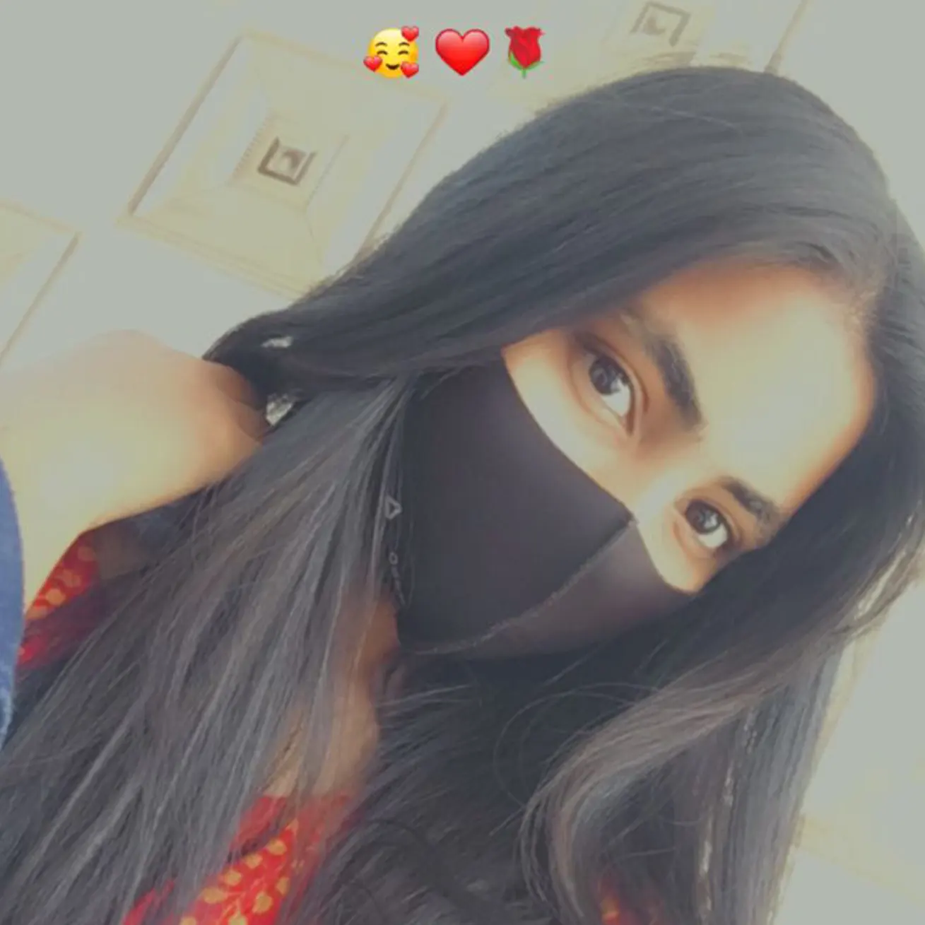 Girl Mask Hidden Face DP