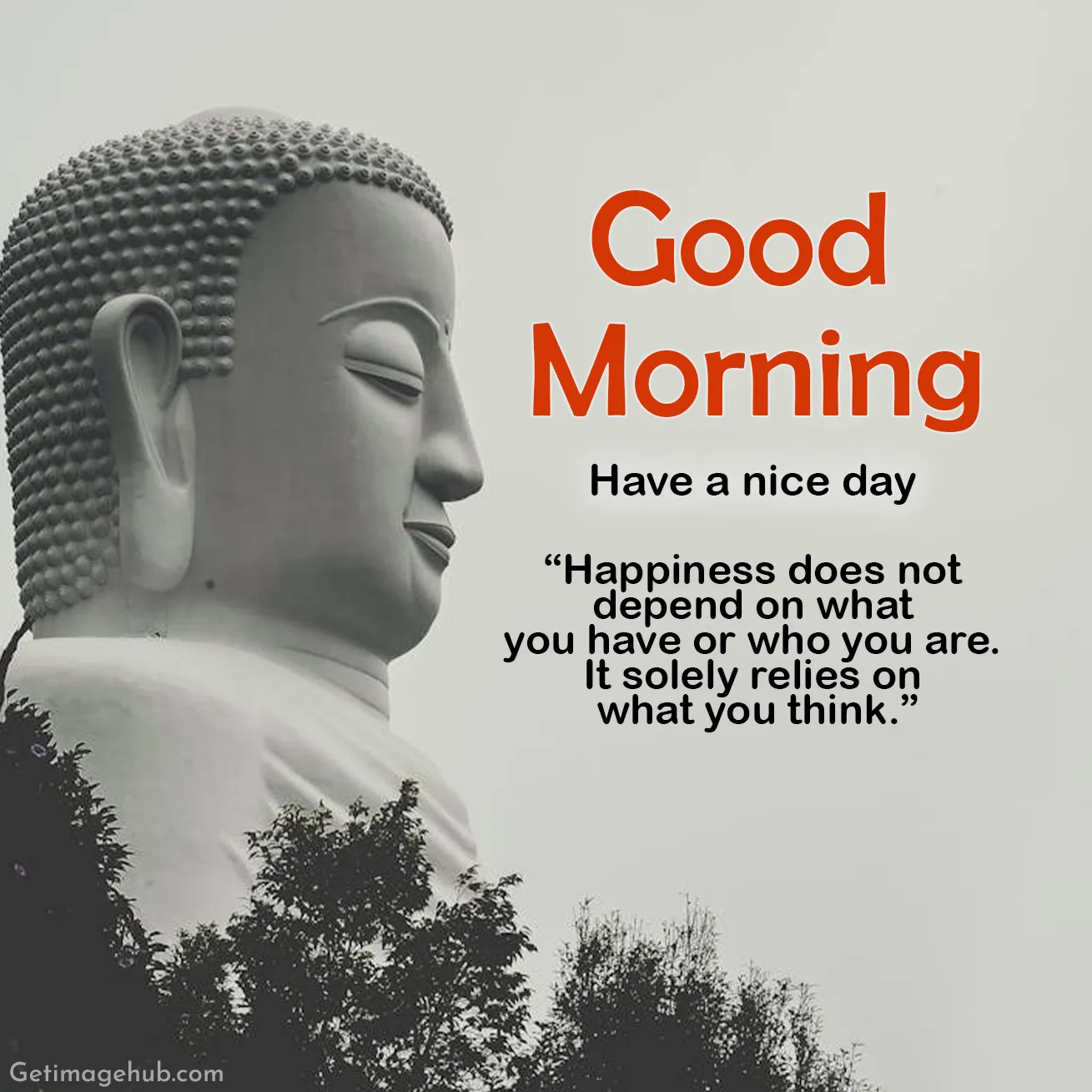 Good Morning Buddha Pic with Quotes