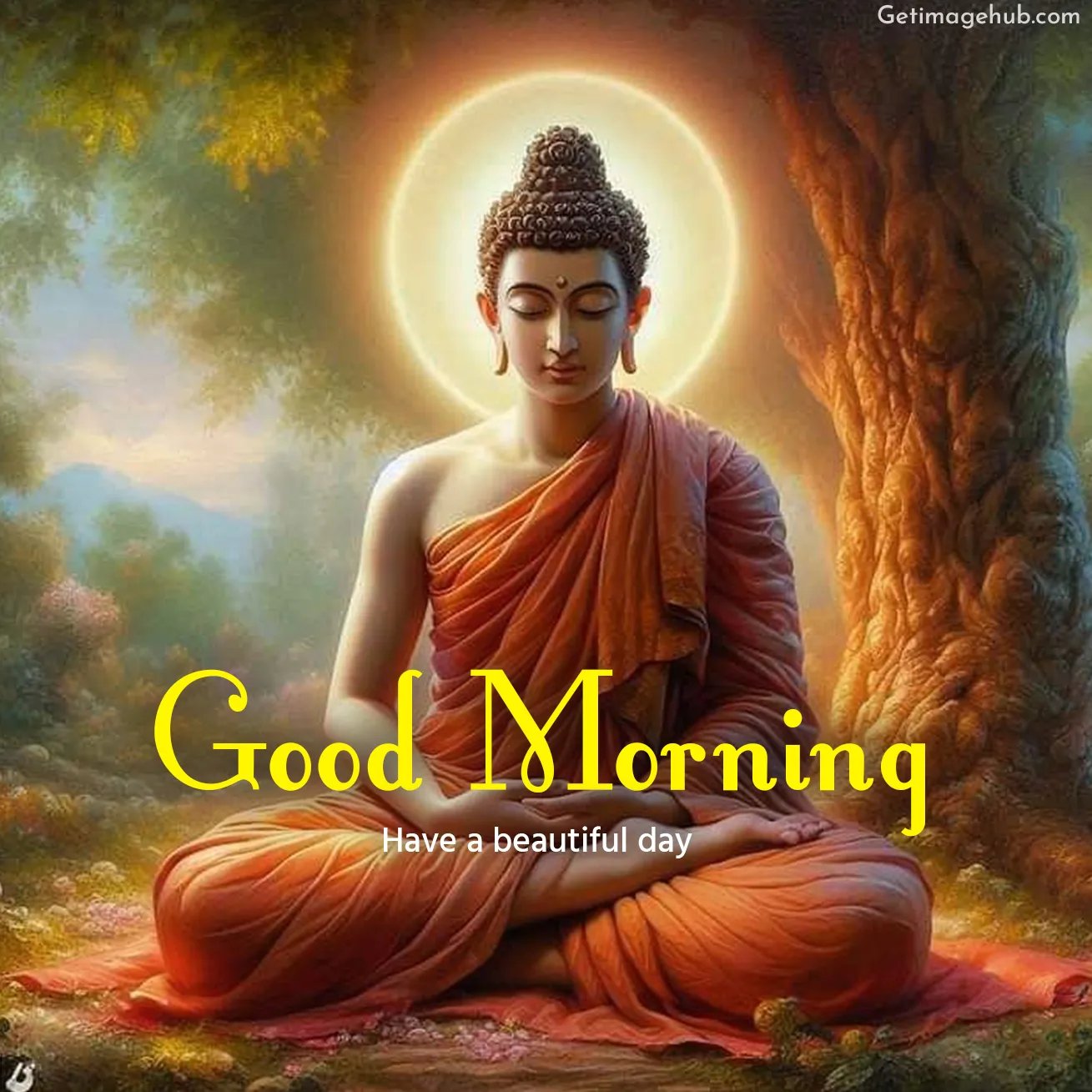 Good Morning Gautam Buddha Image