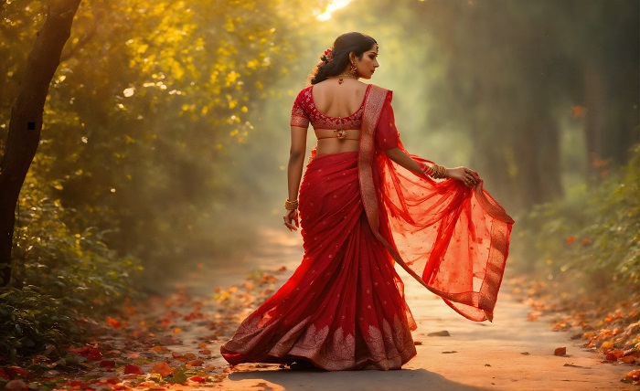 মেয়েদের শাড়ি পরা পিক